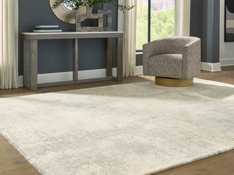 Tampa Furniture Outlet - Ashley Furniture - Raif Rug - Extra Large Rug / Gray/White/Cream - R408080