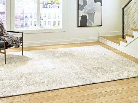 Tampa Furniture Outlet - Ashley Furniture - Raif Rug - Large Rug / Gray/White/Cream - R408081