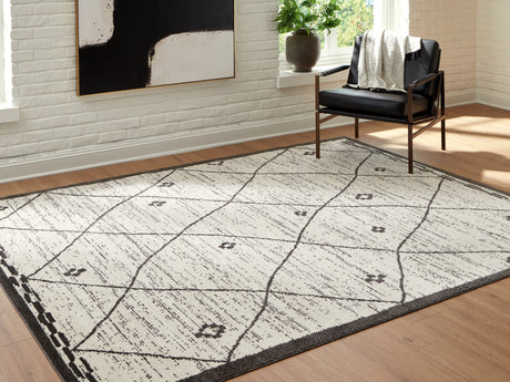 Tampa Furniture Outlet - Ashley Furniture - Fenriston Rug - Large Rug / Cream/Black - R408301