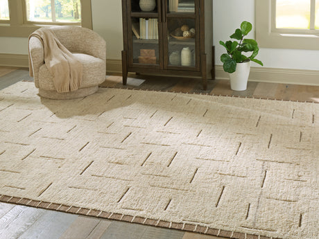 Tampa Furniture Outlet - Ashley Furniture - Clayman Rug - Extra Large Rug / Beige/Brown - R408340