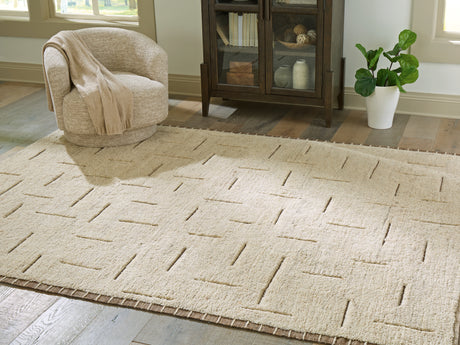 Tampa Furniture Outlet - Ashley Furniture - Clayman Rug - Large Rug / Beige/Brown - R408341