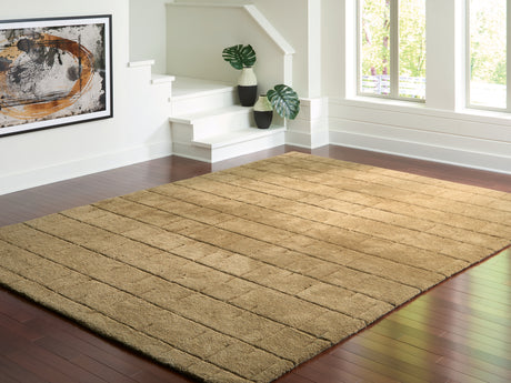 Tampa Furniture Outlet - Ashley Furniture - Luzmont Rug - Extra Large Rug / Golden Brown - R408370