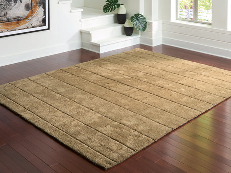 Tampa Furniture Outlet - Ashley Furniture - Luzmont Rug - Large Rug / Golden Brown - R408371