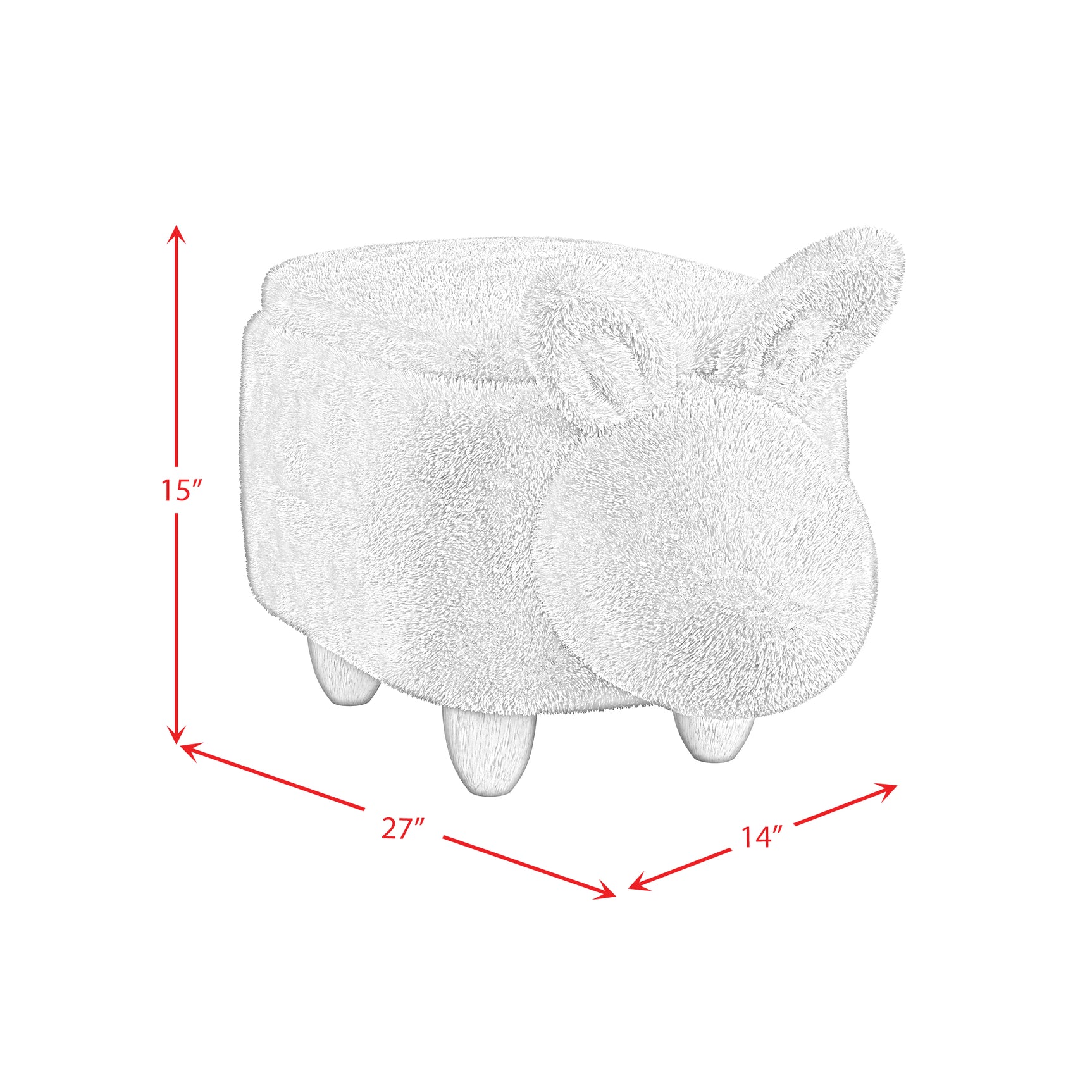 Rabbit Storage Stool in White - Tampa Furniture Outlet