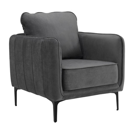 Rae Chair in Lavish 152 Grey Velvet - Tampa Furniture Outlet