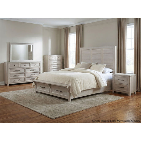 Rainier King Storage Bed in Off-White – SKU B-20700-7-KSB | Elements