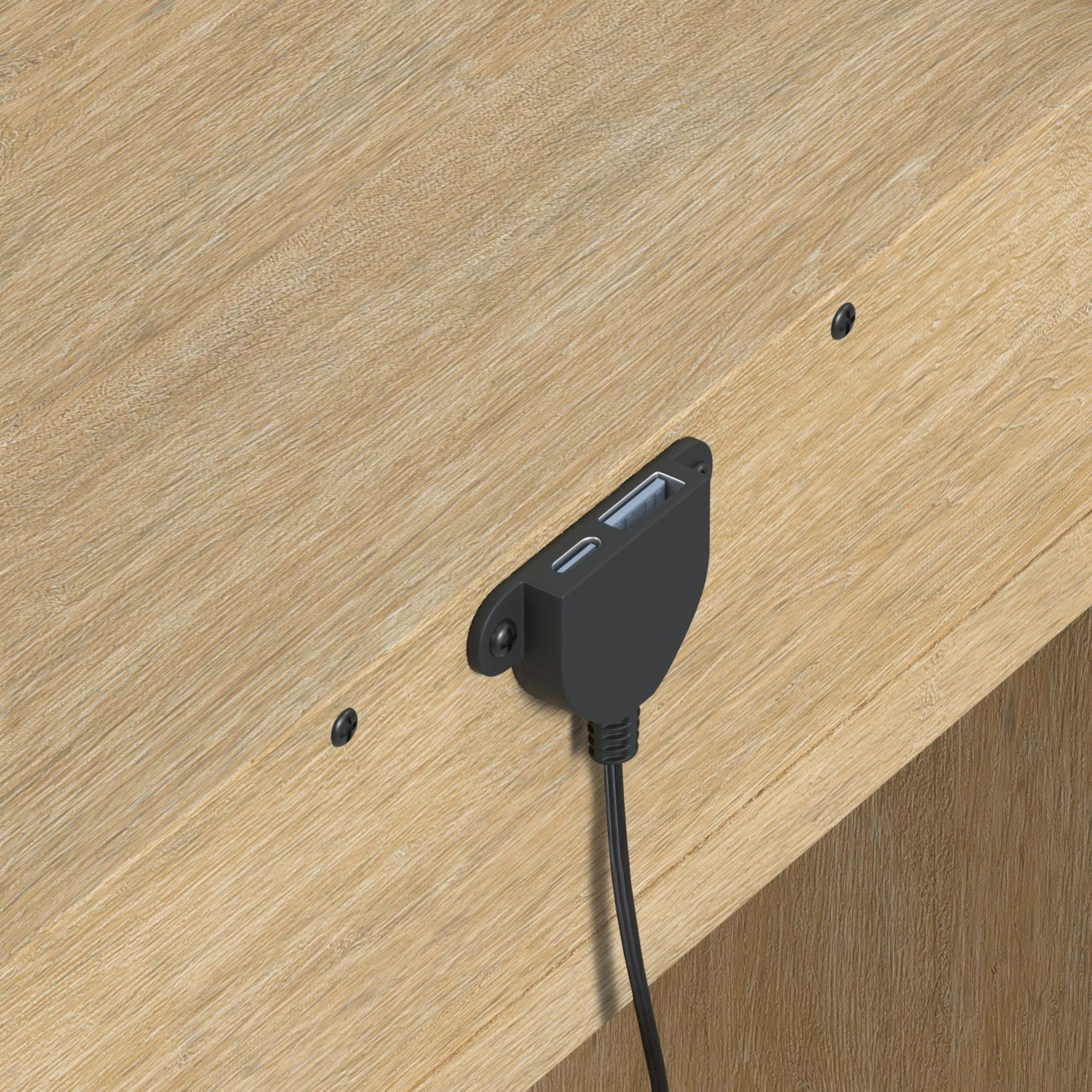 Ridgemont End Table with USB in Natural