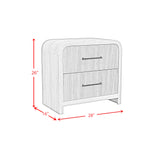Ridgemont 2-Drawer Nightstand with USB in Black with Grain