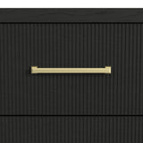 Ridgemont Dresser and Mirror Set in Black with Grain