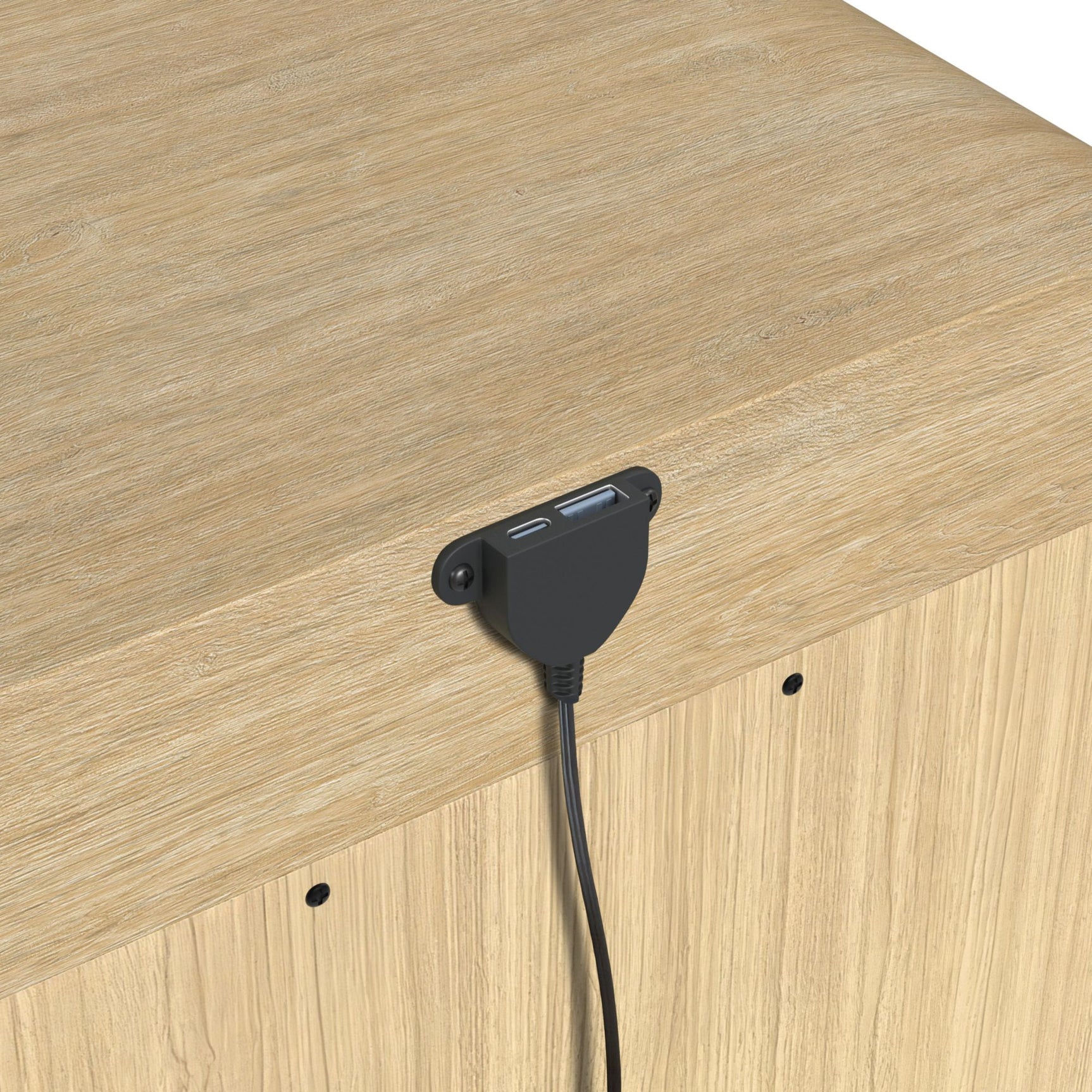 Ridgemont 2-Drawer Nightstand with USB in Natural