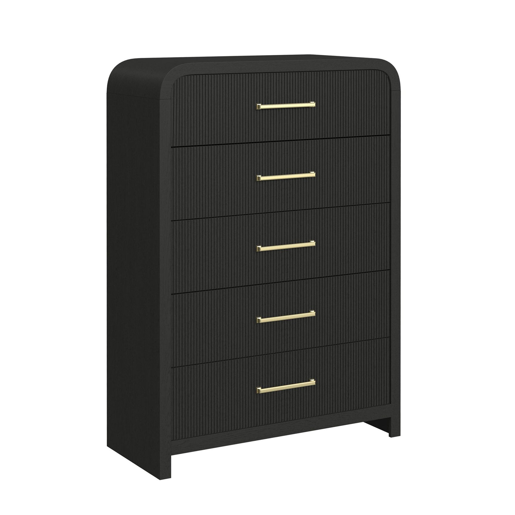 Ridgemont 5-Drawer Chest in Black with Grain - Tampa Furniture Outlet