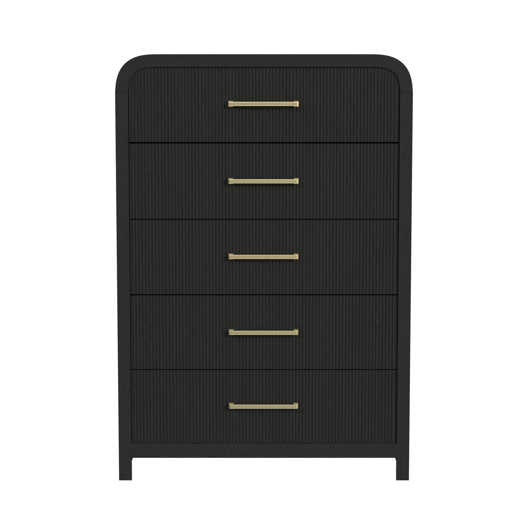Ridgemont 5-Drawer Chest in Black with Grain - Tampa Furniture Outlet