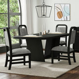 Ridgemont Dining Side Chair with Grey Fabric in Black with Grain (2 Per Carton) - Tampa Furniture Outlet