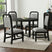 Ridgemont Dining Side Chair with Grey Fabric in Black with Grain (2 Per Carton) – SKU D-14440-8W-SC | Elements
