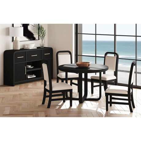 Ridgemont Server in Black with Grain - Tampa Furniture Outlet