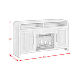 Ridgemont Complete 60" Fireplace Cabinet in Black with Grain - Single Pack