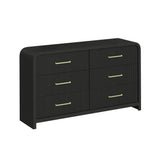 Ridgemont 6-Drawer Dresser in Black with Grain - Tampa Furniture Outlet