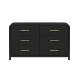 Ridgemont 6-Drawer Dresser in Black with Grain - Tampa Furniture Outlet