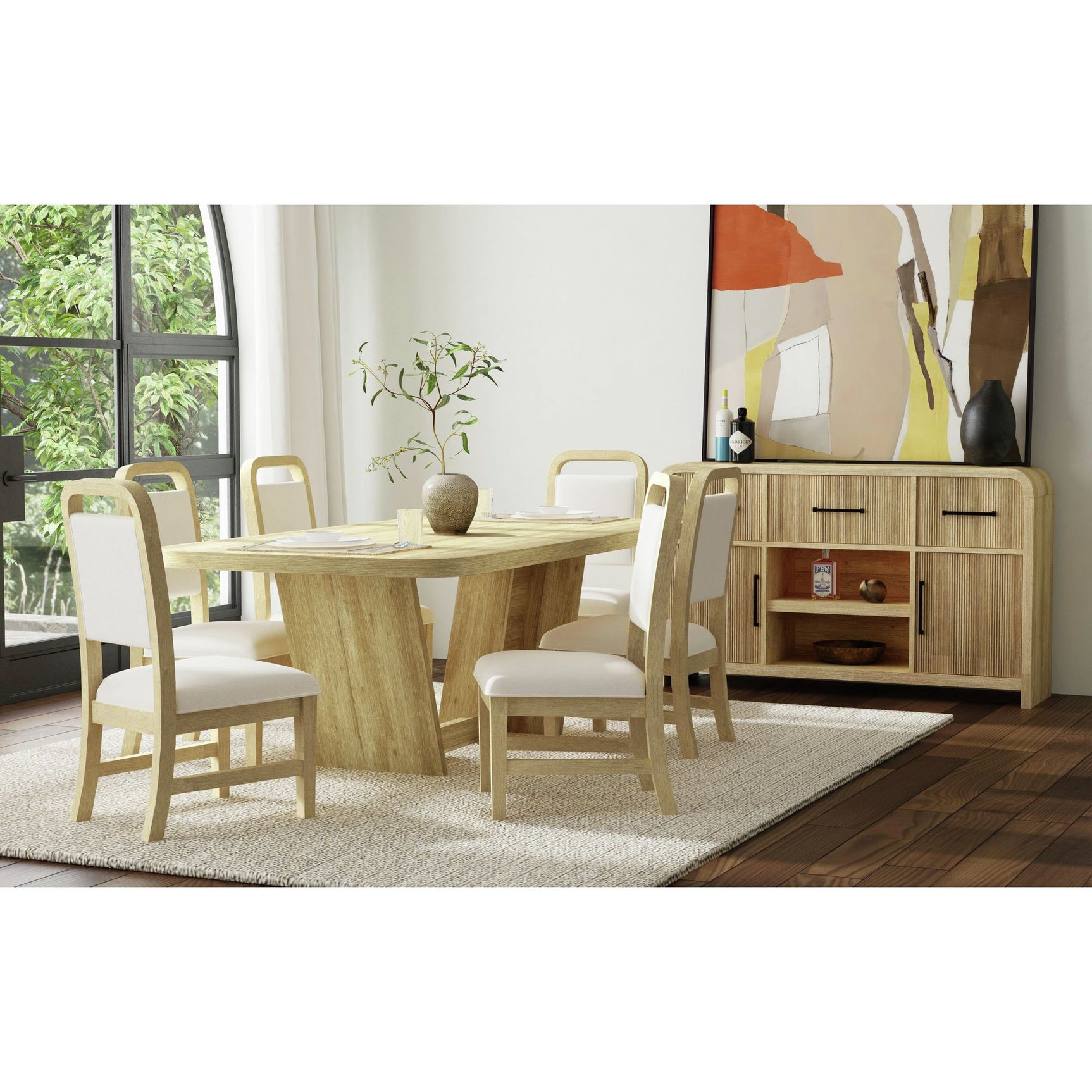 Ridgemont Dining Side Chair with White Fabric in Natural (2 Per Carton) - Tampa Furniture Outlet