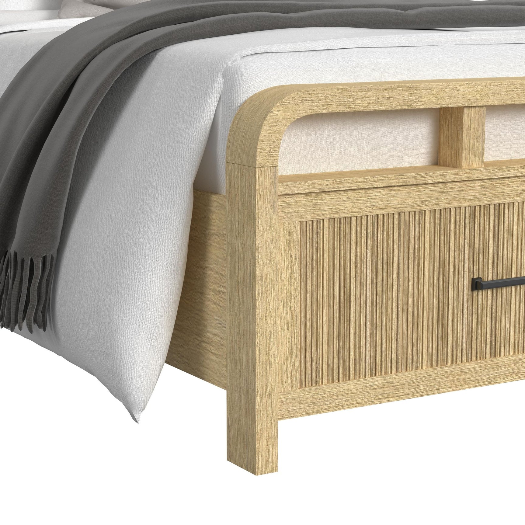 Ridgemont King Storage Bed in Natural - Tampa Furniture Outlet