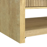 Ridgemont Coffee Table with Casters/Push Through Drawer in Natural - Tampa Furniture Outlet