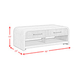 Ridgemont Coffee Table with Casters/Push Through Drawer in Natural - Tampa Furniture Outlet