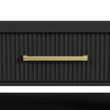 Ridgemont Coffee Table with Casters/Push Through Drawer in Black with Grain - Tampa Furniture Outlet