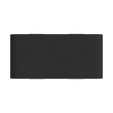 Ridgemont Coffee Table with Casters/Push Through Drawer in Black with Grain - Tampa Furniture Outlet