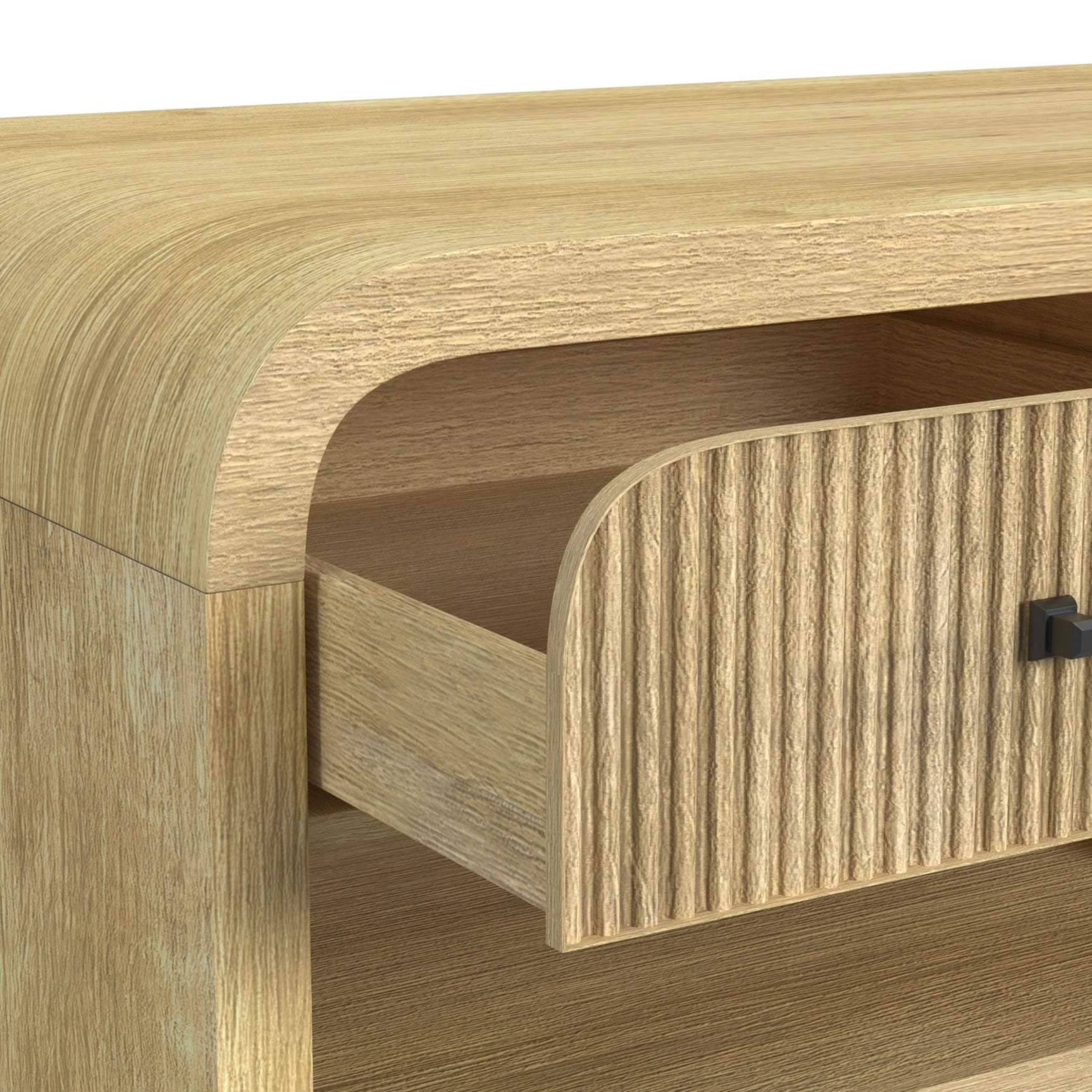 Ridgemont Coffee Table with Casters/Push Through Drawer in Natural - Tampa Furniture Outlet