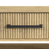 Ridgemont Coffee Table with Casters/Push Through Drawer in Natural - Tampa Furniture Outlet