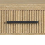 Ridgemont Coffee Table with Casters/Push Through Drawer in Natural