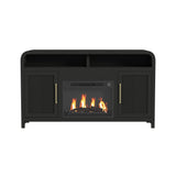 Ridgemont Complete 60" Fireplace Cabinet in Black with Grain - Single Pack - Tampa Furniture Outlet
