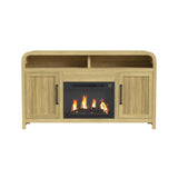 Ridgemont Complete 60" Fireplace Cabinet in Natural - Single Pack - Tampa Furniture Outlet
