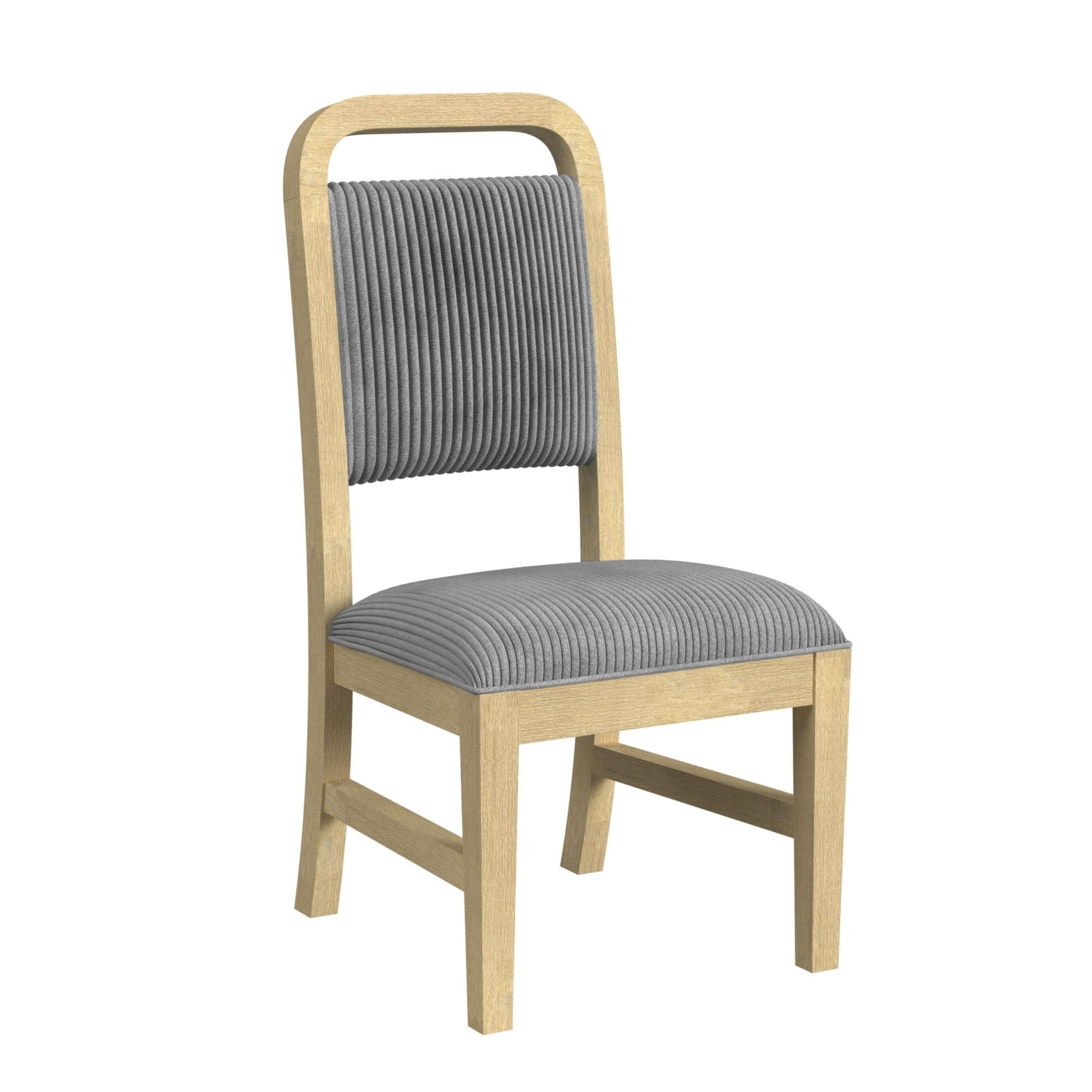 Ridgemont Dining Side Chair with Grey Fabric in Natural (2 Per Carton) - Tampa Furniture Outlet