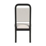Ridgemont Dining Side Chair with White Fabric in Black with Grain (2 Per Carton) - Tampa Furniture Outlet