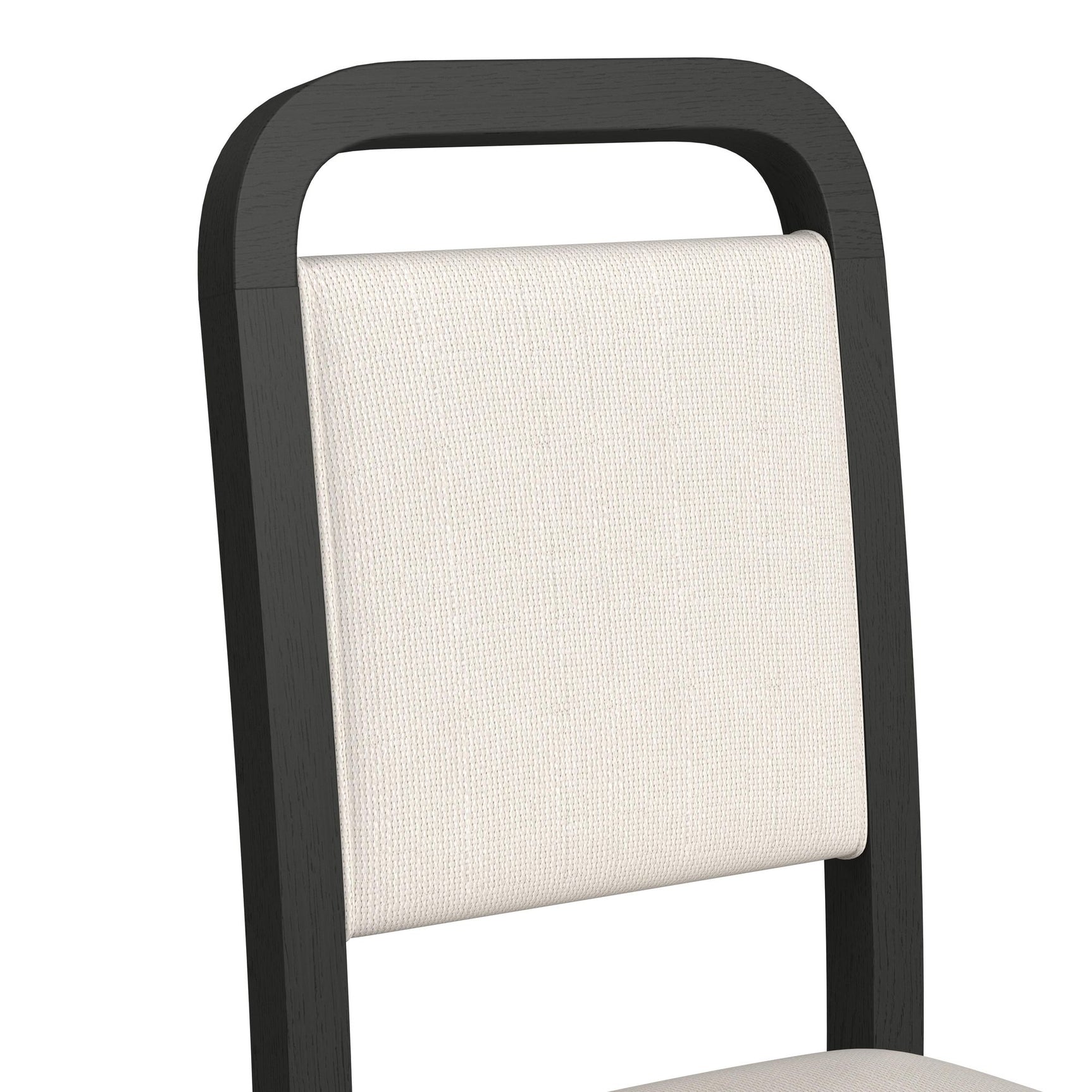 Ridgemont Dining Side Chair with White Fabric in Black with Grain (2 Per Carton) - Tampa Furniture Outlet