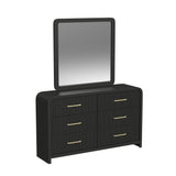 Ridgemont Dresser and Mirror Set in Black with Grain - Tampa Furniture Outlet