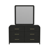 Ridgemont Dresser and Mirror Set in Black with Grain - Tampa Furniture Outlet