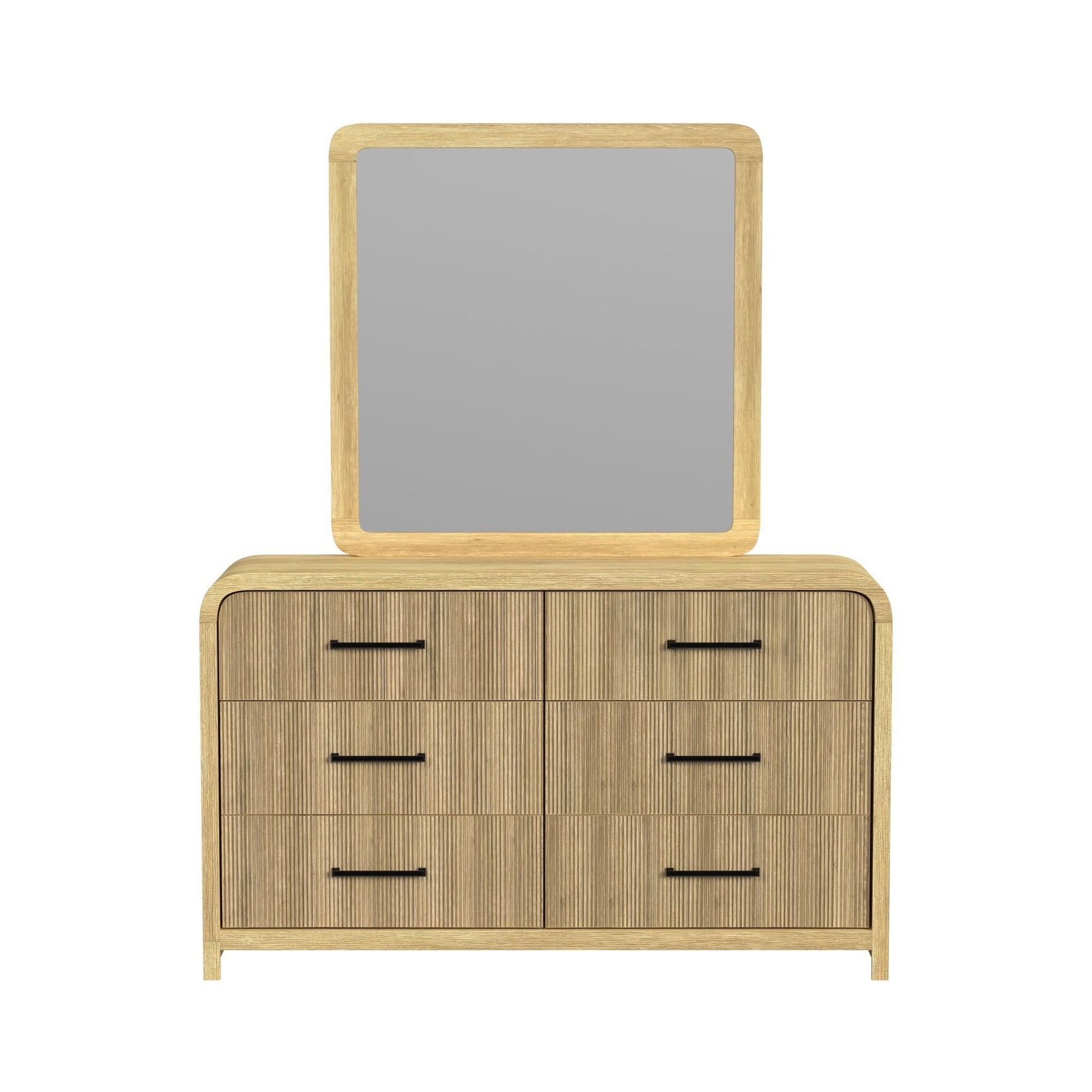 Ridgemont Dresser and Mirror Set in Natural - Tampa Furniture Outlet