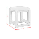 Ridgemont Dressing Stool with White Fabric in Black with Grain - Tampa Furniture Outlet