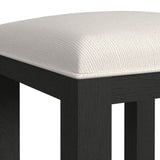 Ridgemont Dressing Stool with White Fabric in Black with Grain - Tampa Furniture Outlet