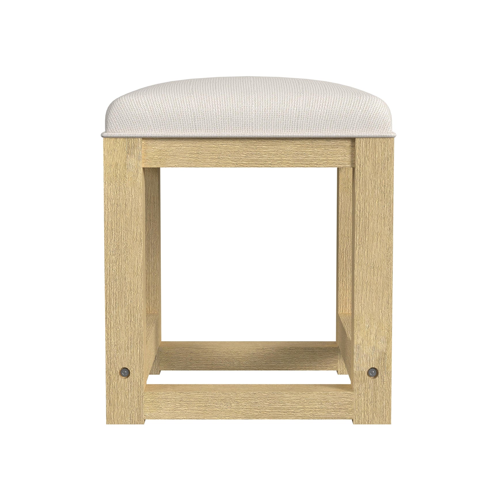 Ridgemont Dressing Stool with White Fabric in Natural - Tampa Furniture Outlet