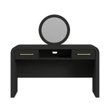 Ridgemont Dressing Table and Mirror in Black with Grain - Tampa Furniture Outlet