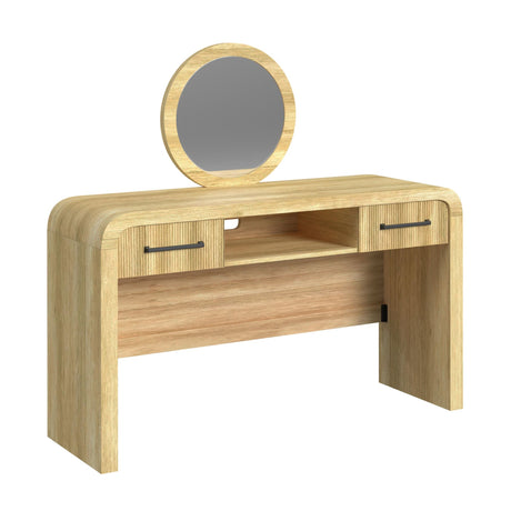 Ridgemont Dressing Table and Mirror in Natural - Tampa Furniture Outlet