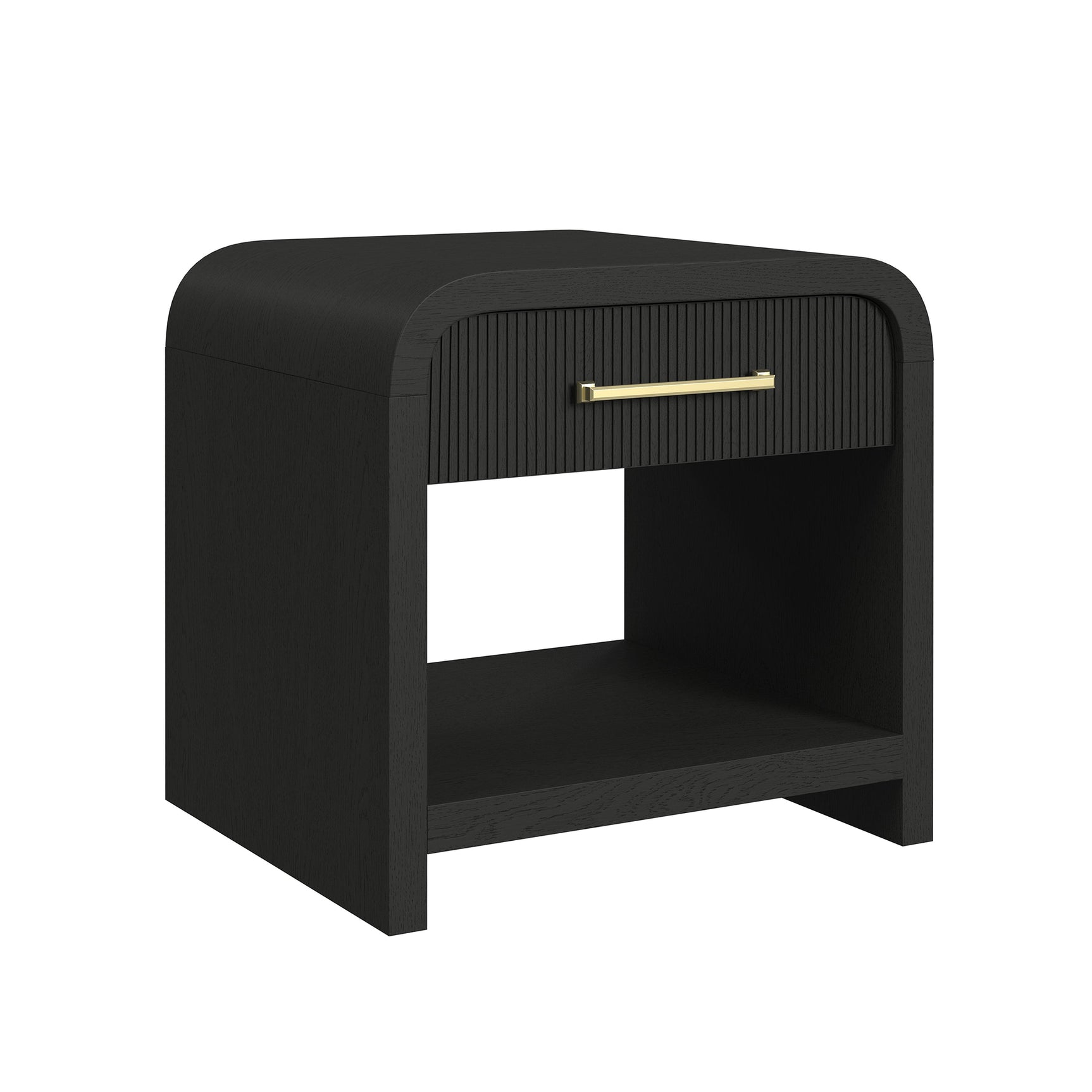 Ridgemont End Table with USB in Black with Grain - Tampa Furniture Outlet