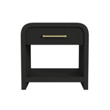 Ridgemont End Table with USB in Black with Grain - Tampa Furniture Outlet