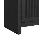 Ridgemont Complete 60" Fireplace Cabinet in Black with Grain - Single Pack - Tampa Furniture Outlet