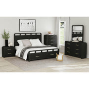Ridgemont Full Storage Bed in Black with Grain – SKU B-14440-8W-FSB | Elements