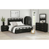 Ridgemont Dresser and Mirror Set in Black with Grain - Tampa Furniture Outlet