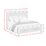 Ridgemont King Storage Bed in Black with Grain